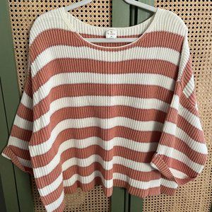 By Together Ribbed Flare Blouse